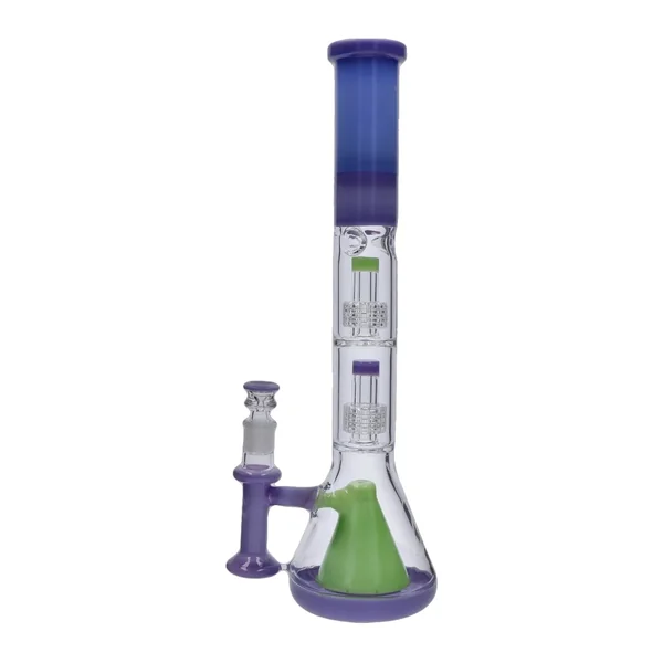 DankStop Retro Pastel Beaker with Dual Tree & Pyramid Perc Bong - 19.7 in. - Image 27