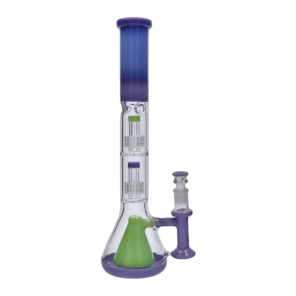 DankStop Retro Pastel Beaker with Dual Tree & Pyramid Perc Bong - 19.7 in. - Image 32
