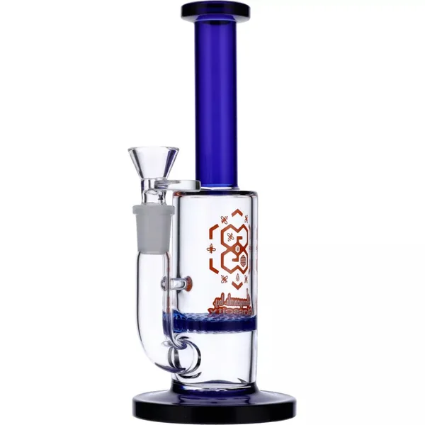 DankStop Straight Tube Colored Glass Bong | Blue