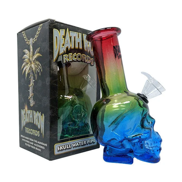 Death Row Records 6" Skull Bubbler Water Pipe (SINGLE) - Image 2