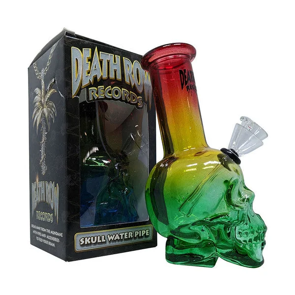 Death Row Records 6" Skull Bubbler Water Pipe (SINGLE) - Image 4