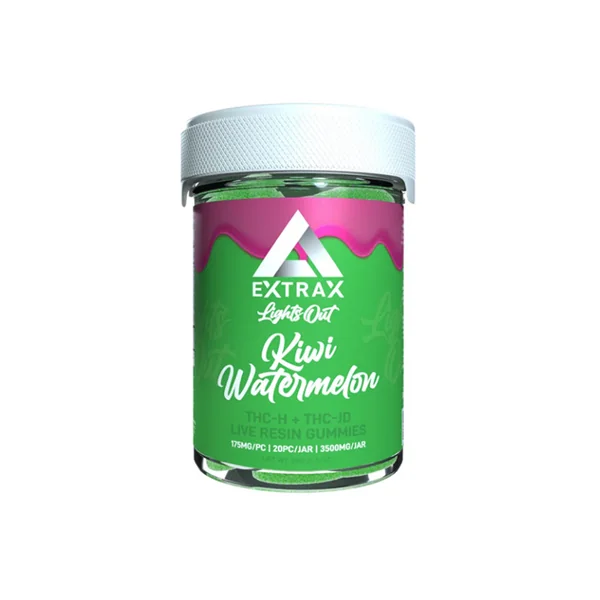 Delta Extrax Kiwi Watermelon Lights Out Blend THCjd + THCH Gummies 3500MG $13.99
