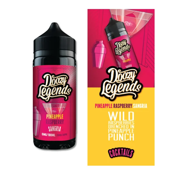 Doozy Legends Pineapple Raspberry Sangria 100ml E-Liquid Shortfill - Image 2