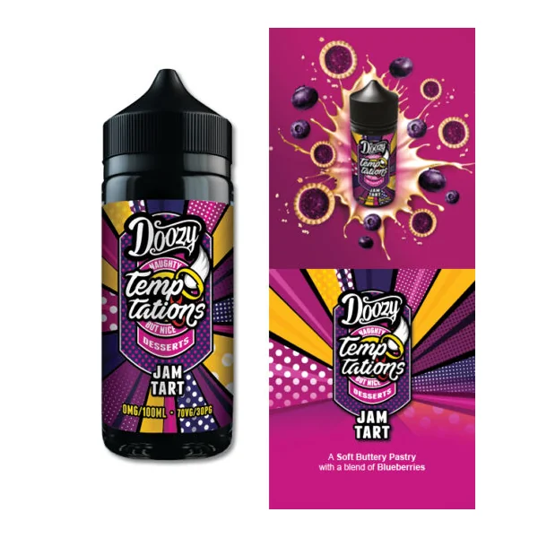 Doozy Temptations Jam Tart E-Liquid Short fill - Image 2