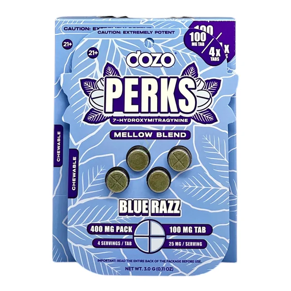 Dozo Perks 7 Hydroxy Mellow Blend 100mg 4ct Tablets - Image 2