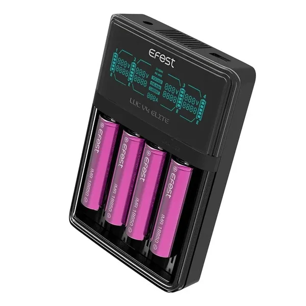 Efest LUC V4 Elite - 4-Bay HD LCD 18650 Battery Charger - Image 2