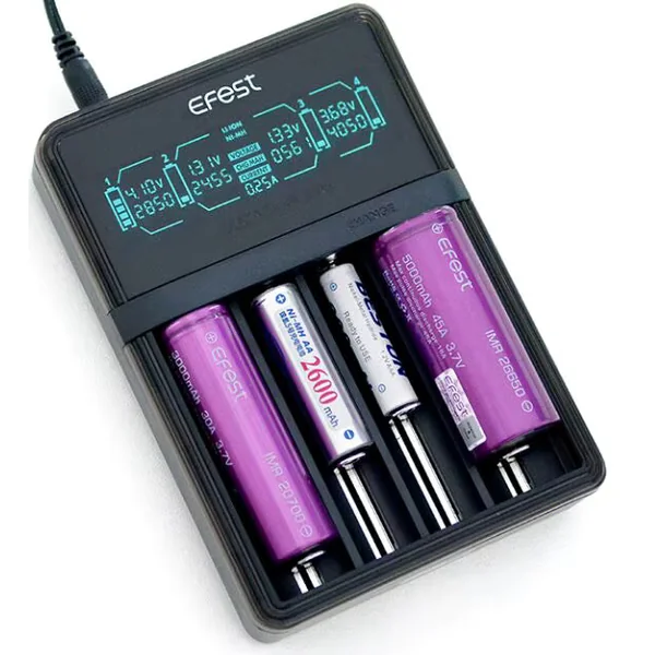 Efest LUC V4 Elite - 4-Bay HD LCD 18650 Battery Charger - Image 3