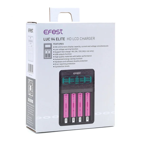 Efest LUC V4 Elite - 4-Bay HD LCD 18650 Battery Charger - Image 6