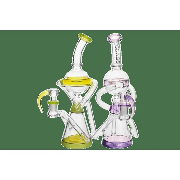 EG Glass 10" Colored Accents Recycler w/ Horn Bowl (EG-52)