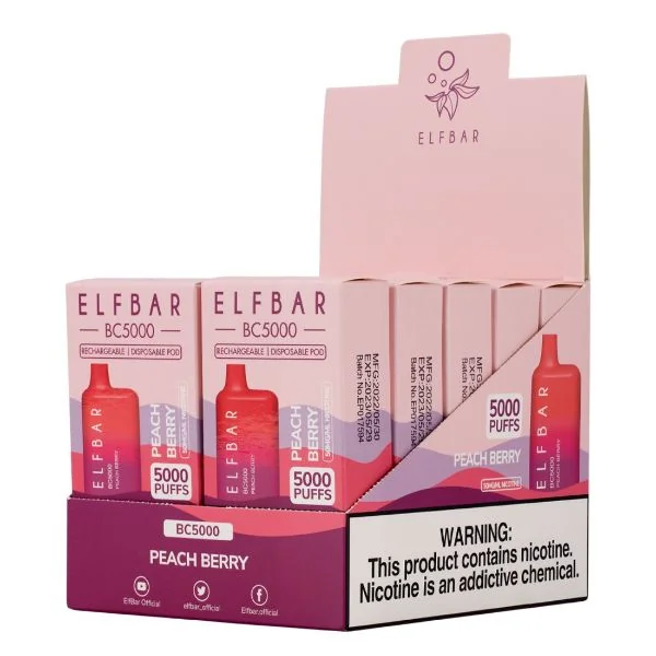 Elf Bar BC5000 5000 Puffs Rechargeable Vape Disposable 10mL 10 Pack