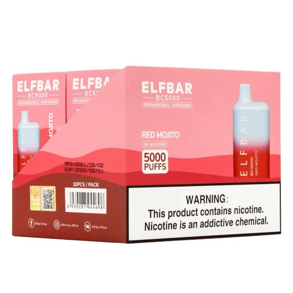 Elf Bar BC5000 5000 Puffs Rechargeable Vape Disposable 10mL 10 Pack - Image 11