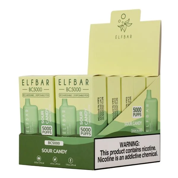 Elf Bar BC5000 5000 Puffs Rechargeable Vape Disposable 10mL 10 Pack - Image 14