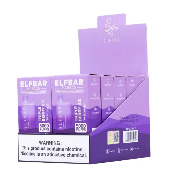 Elf Bar BC5000 5000 Puffs Rechargeable Vape Disposable 10mL 10 Pack - Image 19