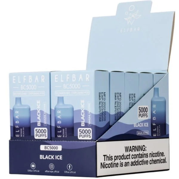Elf Bar BC5000 5000 Puffs Rechargeable Vape Disposable 10mL 10 Pack - Image 3