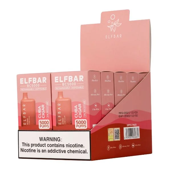 Elf Bar BC5000 5000 Puffs Rechargeable Vape Disposable 10mL 10 Pack - Image 25