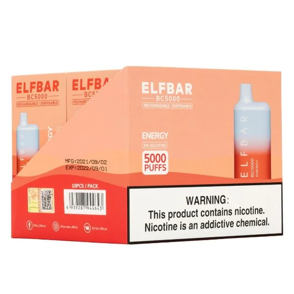 Elf Bar BC5000 5000 Puffs Rechargeable Vape Disposable 10mL 10 Pack - Image 26