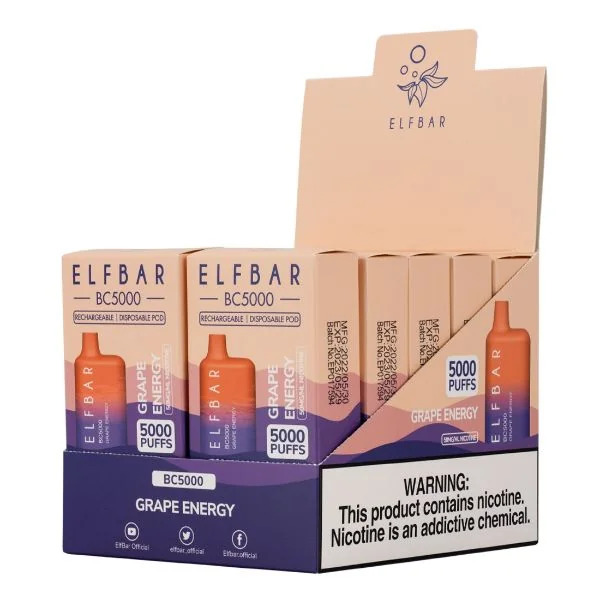 Elf Bar BC5000 5000 Puffs Rechargeable Vape Disposable 10mL 10 Pack - Image 28