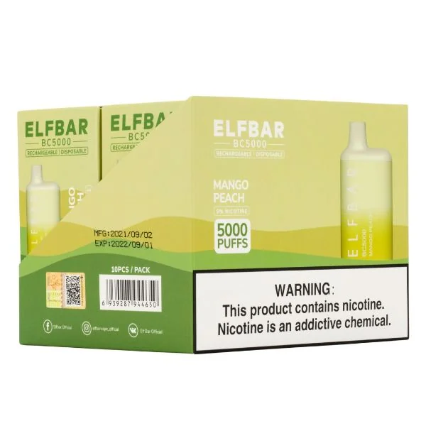 Elf Bar BC5000 5000 Puffs Rechargeable Vape Disposable 10mL 10 Pack - Image 4