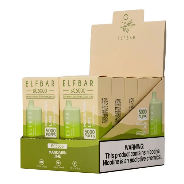 Elf Bar BC5000 5000 Puffs Rechargeable Vape Disposable 10mL 10 Pack - Image 33