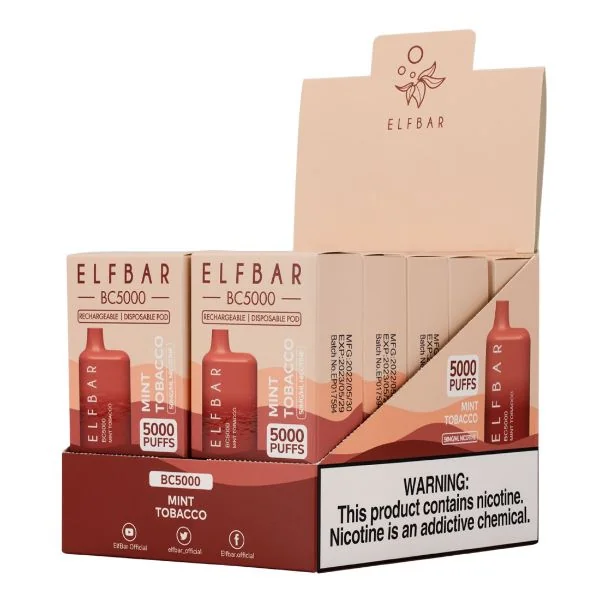 Elf Bar BC5000 5000 Puffs Rechargeable Vape Disposable 10mL 10 Pack - Image 5