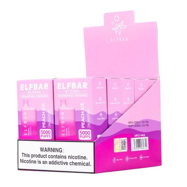 Elf Bar BC5000 5000 Puffs Rechargeable Vape Disposable 10mL 10 Pack - Image 6