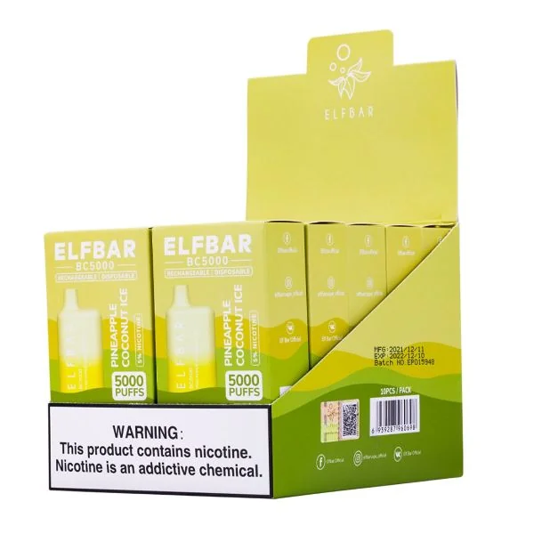 Elf Bar BC5000 5000 Puffs Rechargeable Vape Disposable 10mL 10 Pack - Image 8