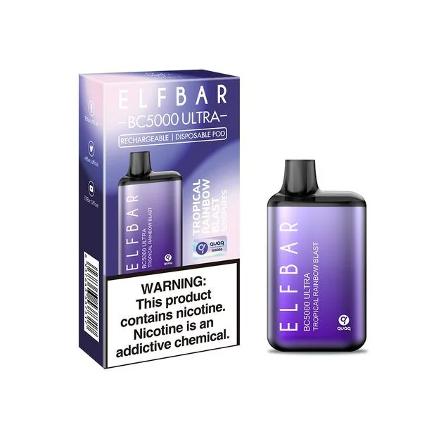 ELF BAR ULTRA 5000 Disposable Pod Device - 5000 Puffs - Integrated 650mAh Battery - Tropical Rainbow Blast