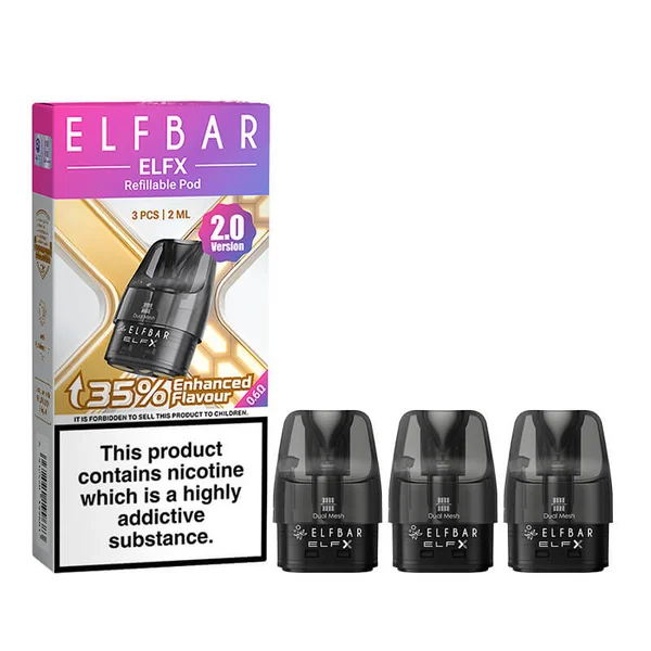 ELFBAR ELFX Dual Mesh 2.0 Replacement Vape Pods 2ml - 3 Pods