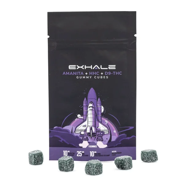 Exhale Amanita Muscaria Mushroom + HHC + Delta 9 THC Gummies (5 Count)