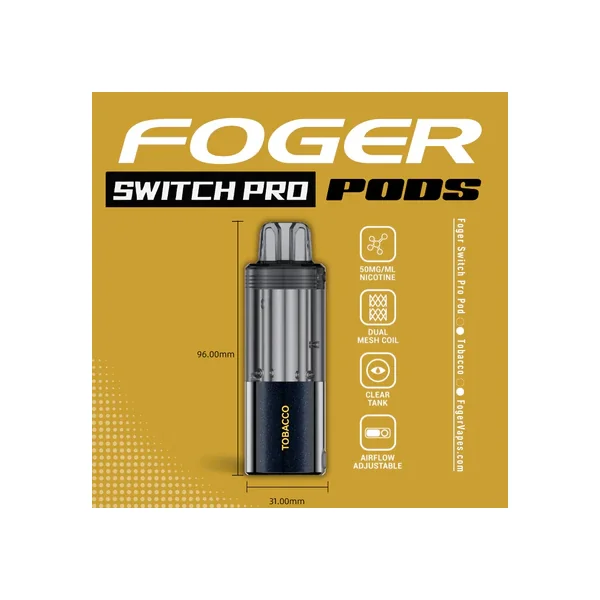 Foger Switch Pro 30K Tobacco Disposable Pod (Requires Vape for Use) - Image 2
