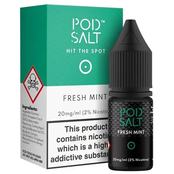 Fresh Mint Nic Salt 20mg E Liquid By Pod Salt