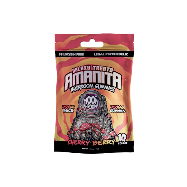 Galaxy Treats Cherry Berry Moon Shrooms Amanita Mushroom Gummies 7500MG $19.99
