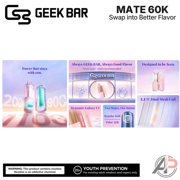 Geek Bar Mate 60,000 Puffs Disposable Vape Device Kit - Image 3