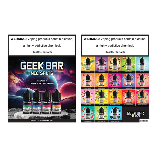 GEEK BAR NIC SALTS FLAVOUR MENU