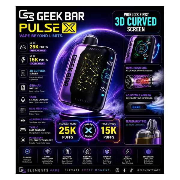 Geek Bar Pulse X 25K Disposable Vape 25,000 Puffs