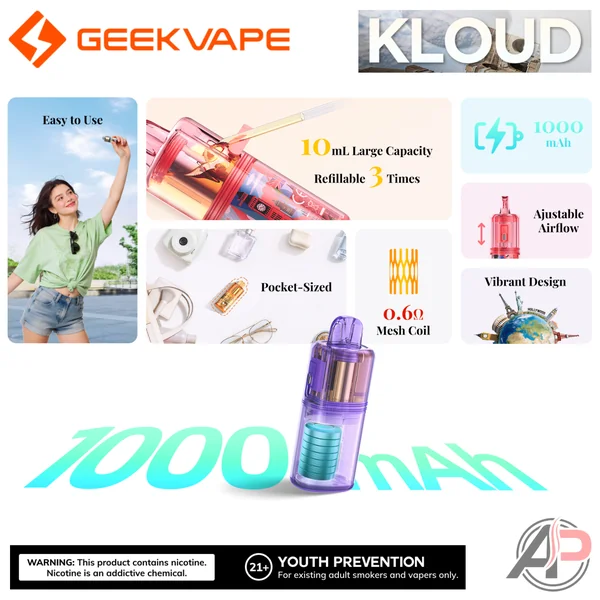 Geek Vape Kloud 35k Refillable Disposable 10mL Starter Kit - Image 3