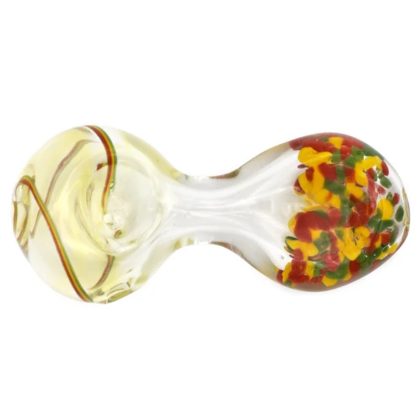 Glass Spoon Pipe - Rasta Rainbow - Image 3