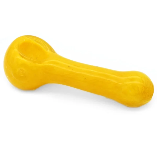 Glass Spoon Pipe - Solid Yellow