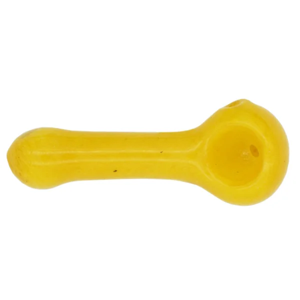 Glass Spoon Pipe - Solid Yellow - Image 3