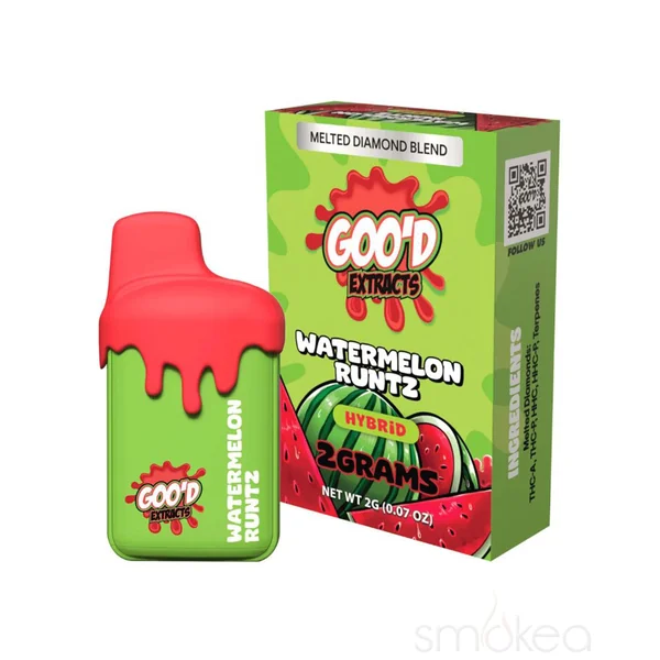 Goo'd 2g Drip THCA Melted Diamonds Blend Vape - Watermelon Runtz