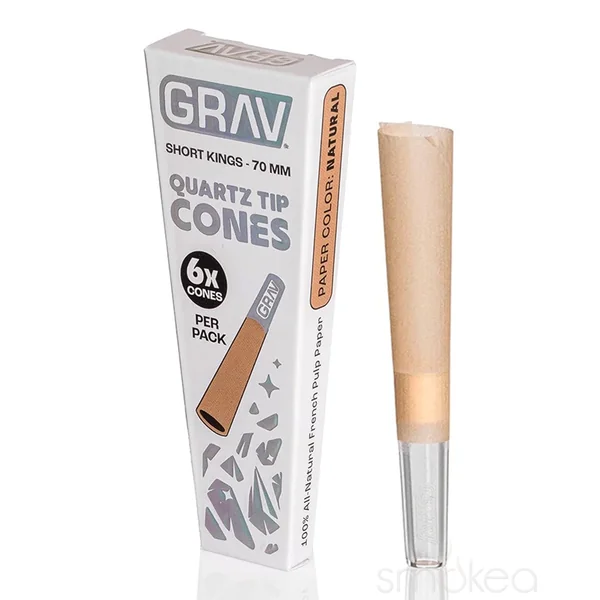 GRAV Short Kings Quartz Tips Cones (6-Pack)