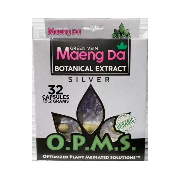 Green Vein Maeng Da OPMS Silver Blister Capsules