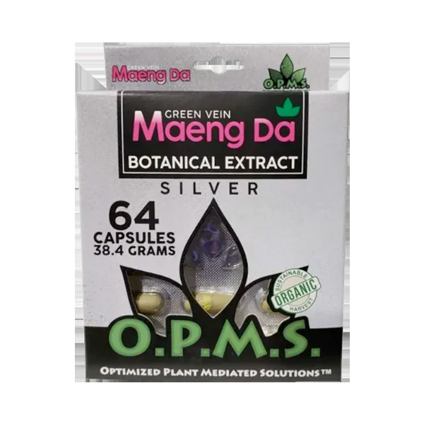 Green Vein Maeng Da OPMS Silver Blister Capsules - Image 2
