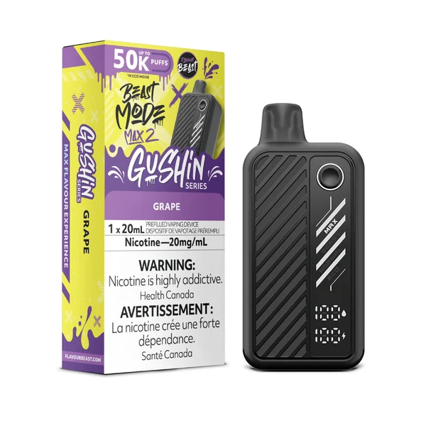 Gushin Grape Flavour Beast Mode Max 2 | 50K Puffs - VapeLoft