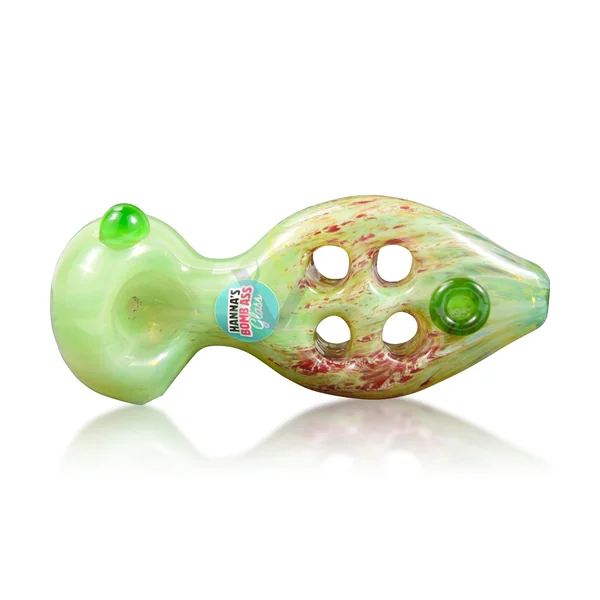 Hanna's Bomb Ass Glass 5" Four Hole Hand Pipe - Image 2