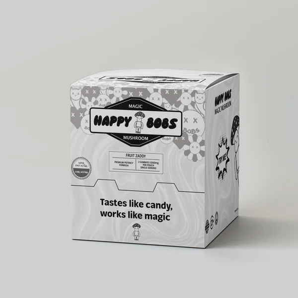 Happy Bobs Magic Mushroom Microdose Gummies 1000mg 2ct (30/Pack) [DROPSHIP]