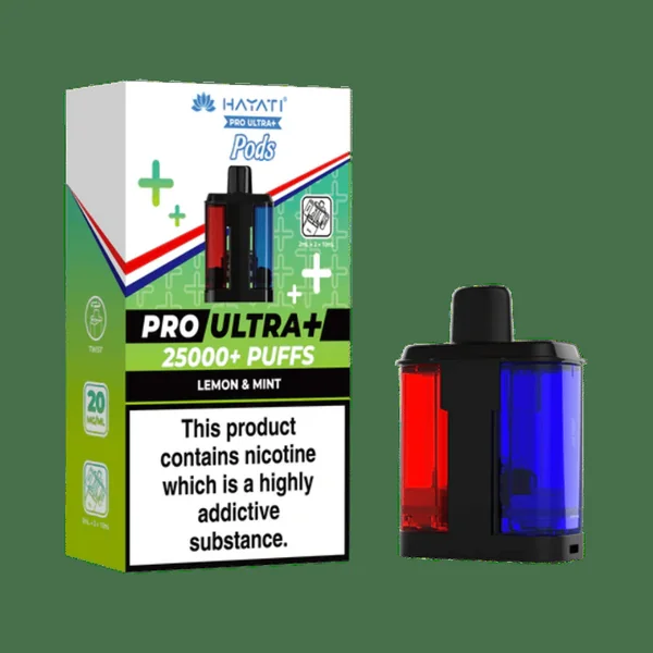 Hayati Pro Ultra Plus 25k Prefilled Pods Lemon & Mint