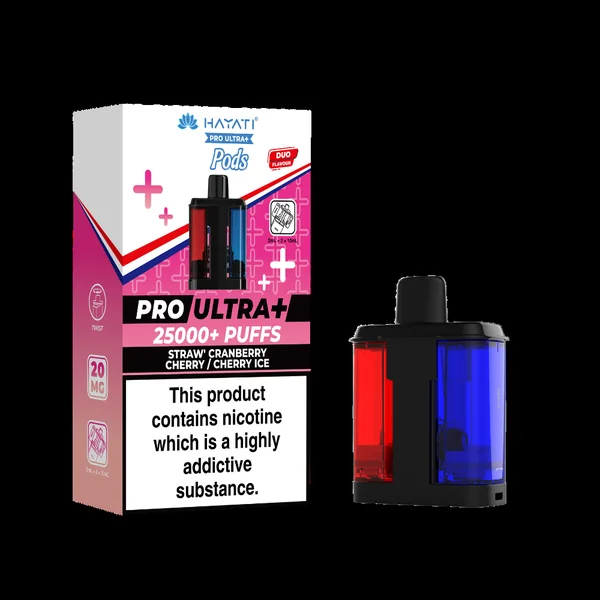 Hayati Pro Ultra Plus 25k Prefilled Pods Straw' Cranberry Cherry/Cherry Ice