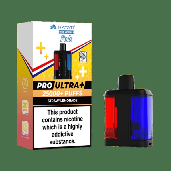 Hayati Pro Ultra Plus 25k Prefilled Pods Straw' Lemonade
