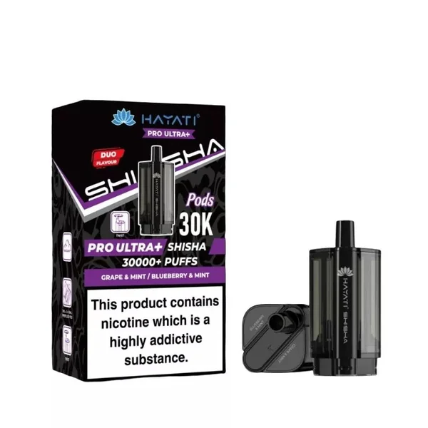 Hayati Pro Ultra Plus Shisha 30000 Grape & Mint / Blueberry Mint Pods